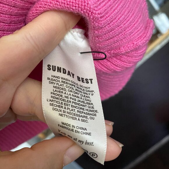 Aritzia Sunday Best Pink Merino Wool Winston Cropped Sweater Vest Size S - Picture 4 of 6